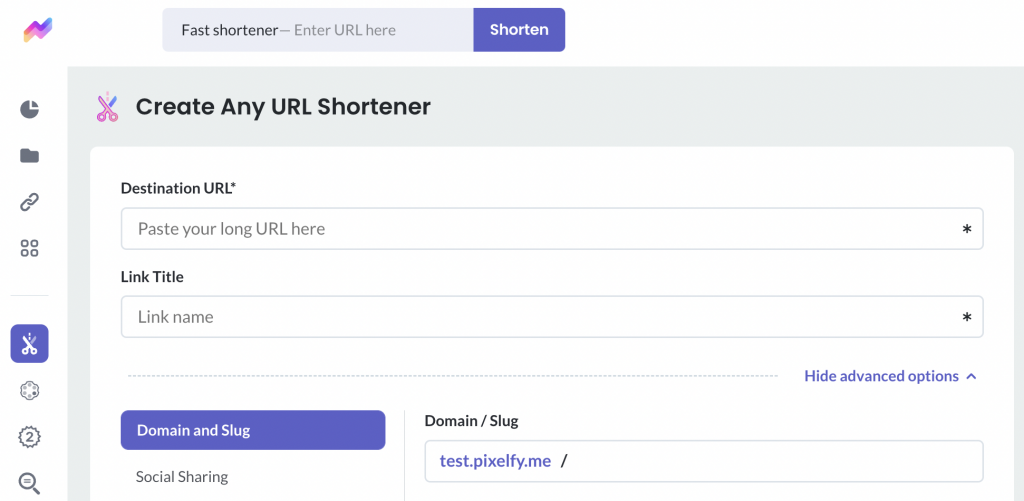 Pixelfy Any URL Shortener Tool