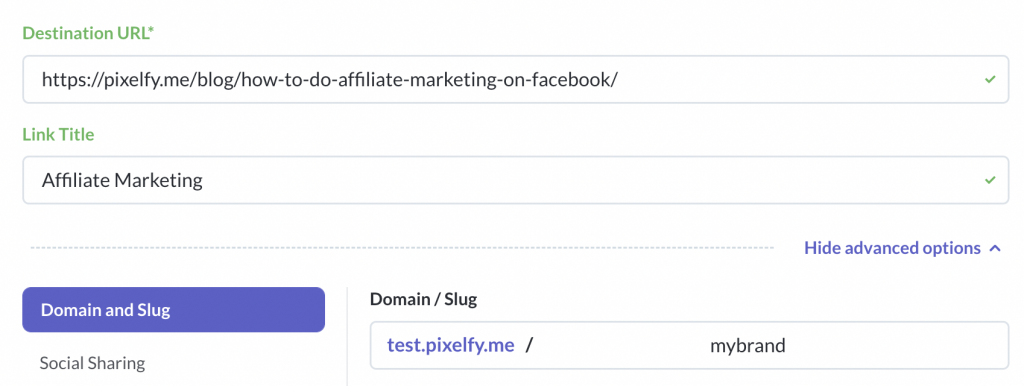 Pixelfy Customized Domain & Slug