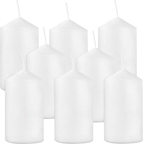 Set of 8 Unscented Pillar Candles 2