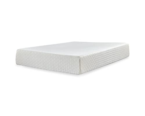 Signature Design by Ashley Chime 12 Inch Medium Firm Memory Foam Mattress, CertiPUR-US Certified, Queen White