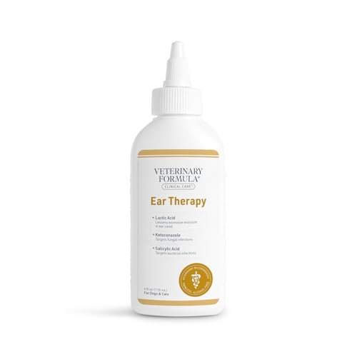 Veterinary Formula Clinical Care Ear Therapy, 4 oz. – Cat and Dog Ear Cleaner to Help Soothe Itchiness and Cleans The Ear Canal from Debris and Buildup That May Cause Infection