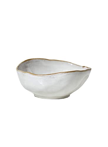 Serene Spaces Living Large Free-Form Edge Glazed Ceramic Bowl, Centerpiece for Vintage Weddings, Events, Measures 6