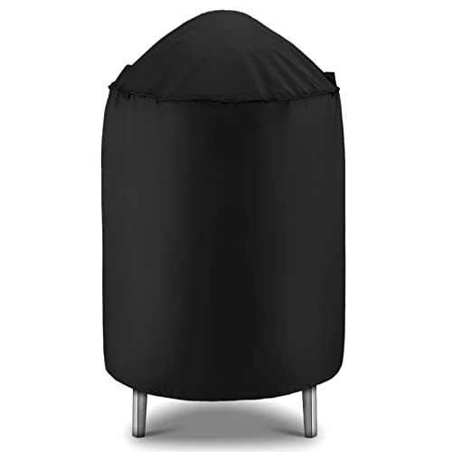 Unicook Smoker Cover 30 Inch, Heavy Duty Waterproof Charcoal Kettle Grill Cover, Fade Resistant Barrel Cover, Fits Weber Char-Griller Akorn Kamado and More Grills, Round Smoker Cover 30