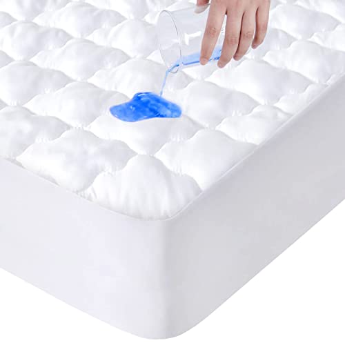 SPRINGSPIRIT Full Size Mattress Protector Waterproof, Breathable & Noiseless Full Mattress Pad Cover Quilted Fitted with Deep Pocket, Double Bed Mattress Pad Topper Strethes up to 14