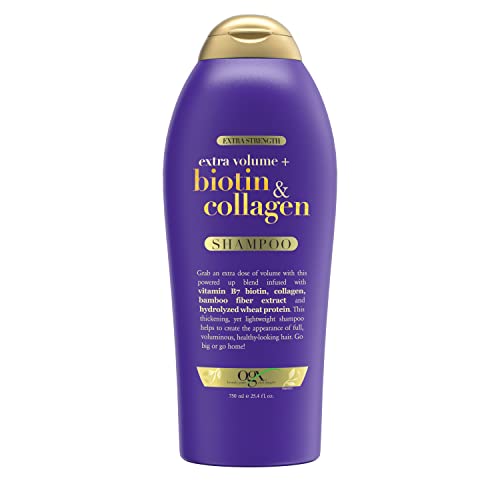 OGX Biotin & Collagen Extra Strength Volumizing Shampoo for Thicker, Fuller Hair, 25.4 fl oz