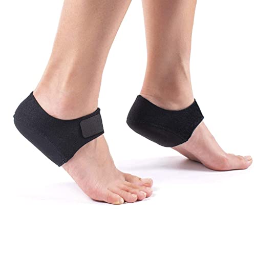 Plantar Fasciitis Heel Cups for Heel Pain 【Updated Version】 Heel Protectors, Sleeves Pads, Heel Support for Heel Pain, Heel Spur, Cracked Heels for Women and Men (Black, M 8.5-12 / W 10-13)