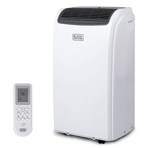 BLACK+DECKER 12,000 BTU Air Conditioner Portable for Room up to 550 Sq. Ft, 4-in-1 AC Unit, Dehumidifier, Heater, & Fan, Portable AC with Installation Kit & Remote Control,White