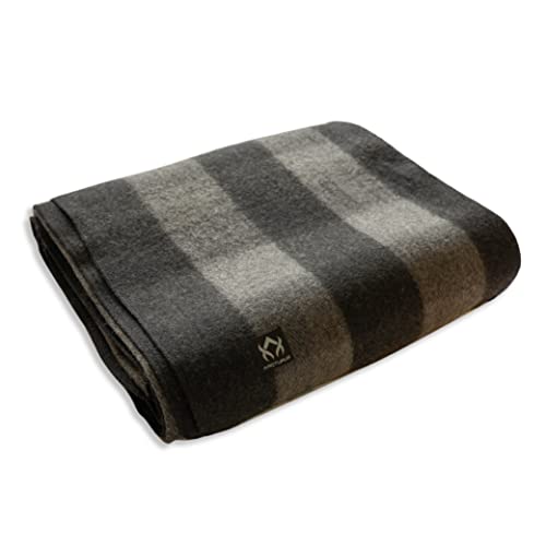 Arcturus Plaid Wool Blankets - 4.5lbs Warm, Heavy, Washable, Large | Great for Camping, Outdoors, Sporting Events, or Home