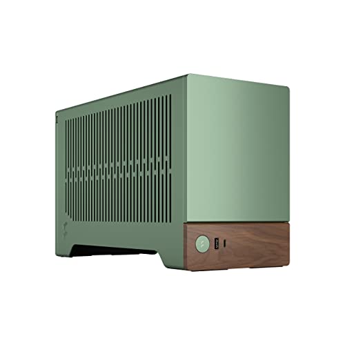 Fractal Design Terra Jade - Wood Walnut Front Panel - Small Form Factor - Mini ITX Gaming case – PCIe 4.0 Riser Cable – USB Type-C - Anodized Aluminum Panels