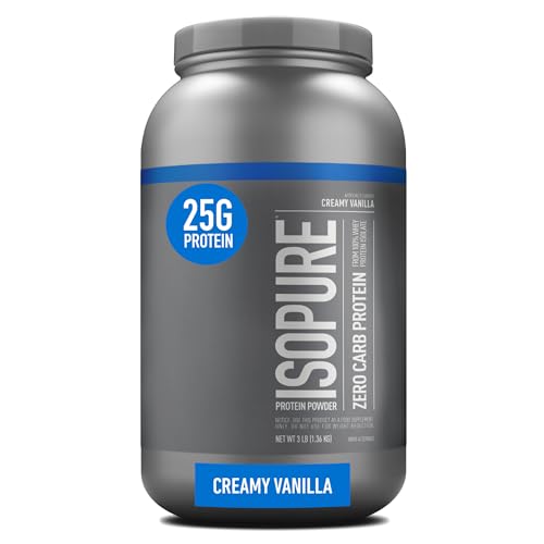 Isopure Protein Powder, Creamy Vanilla Whey Isolate with Vitamin C & Zinc for Immune Support, 25g Protein, Zero Carb & Keto Friendly, 44 Servings, 3 Pounds (Packaging May Vary)