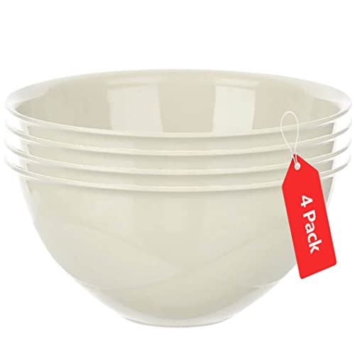 Large Mixing bowls 5-Quart 169oz - Plastic Salad/Mixing/Serving Bowl - 4 pack (Colors May Very)