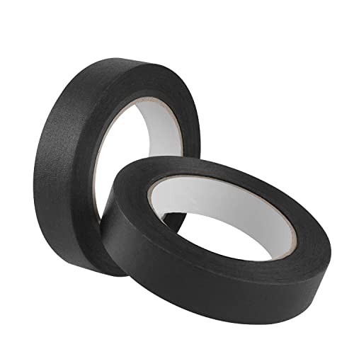 Lichamp 2 Pack Black Painters Tape 1 inch, Black Masking Tape 1 inch x 55 Yards x 2 Rolls (110 Total Yards)