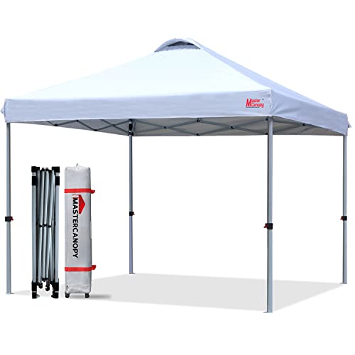 MASTERCANOPY Durable Ez Pop-up Canopy Tent with Roller Bag (10x10, White)