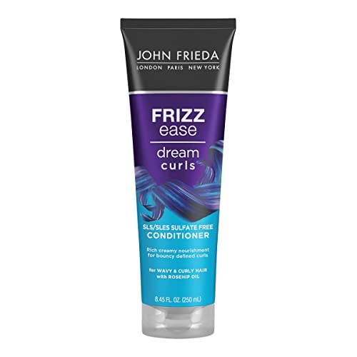 John Frieda Frizz Ease Dream Curls Conditioner, Hydrates and Defines Curly, Wavy Hair, Helps Control Frizz, SLS/SLES Sulfate Free, Enhances Natural Curls, 8.45 Fluid Ounces