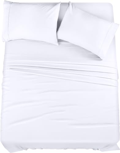 Utopia Bedding King Bed Sheets Set - 4 Piece Bedding - Brushed Microfiber - Shrinkage and Fade Resistant - Easy Care (King, White)