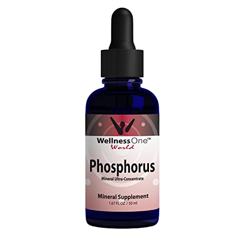 WellnessOne Liquid Phosphorus Supplements - Ionic Phosphorus Supplement from Ortho Phosphoric Acid for Healthy Bones & Teeth, Protein & Energy Production - Non-GMO, Vegan, Gluten Free - 1.67 fl oz