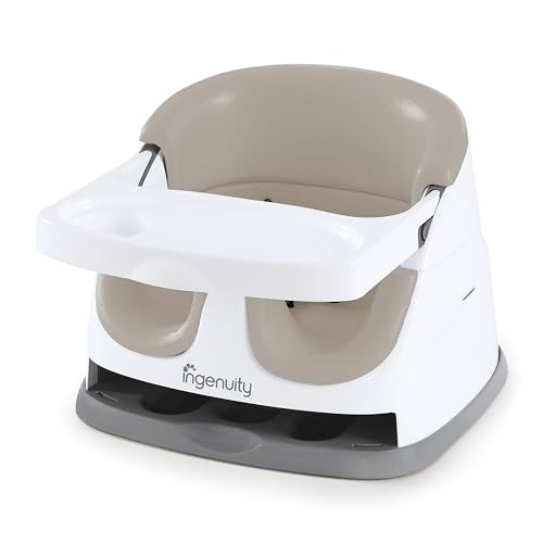 Ingenuity Baby Base 2-in-1 Booster Feeding and Floor Seat with Self-Storing Tray - Cashmere