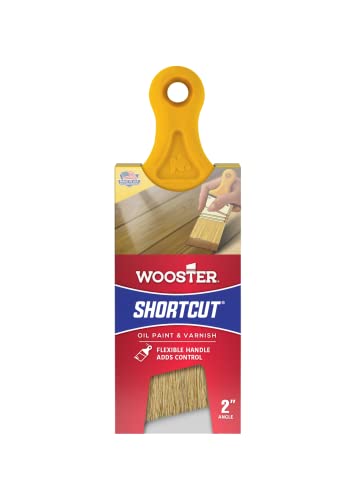 Wooster Brush Z3215-2 Shortcut Bristle Angle Sash Paintbrush, 2-Inch, 2 Inch, White,Yellow