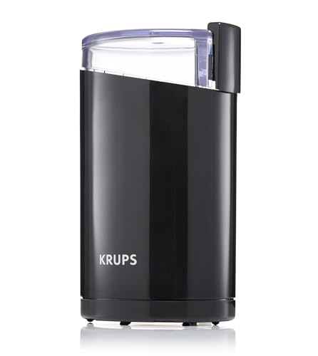 Krups One-Touch Coffee and Spice Grinder 3 Ounce Bean Hopper Easy to Use, One Touch Operation 200 Watts Coffee, Spices, Dry Herbs, Nuts, 12 Cup Black