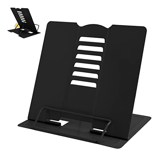 Metal Book Stand Book Holder Book Stand for Reading Adjustable Book Holder for Reading (Full Black)