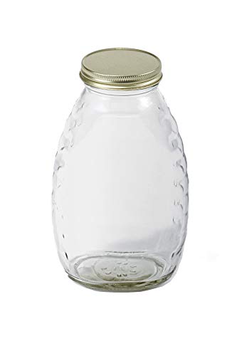 Little Giant® Glass Skep Jar | Honey Jar | Airtight Lid | Glass Bottle | 12 Pack | 16 Ounce