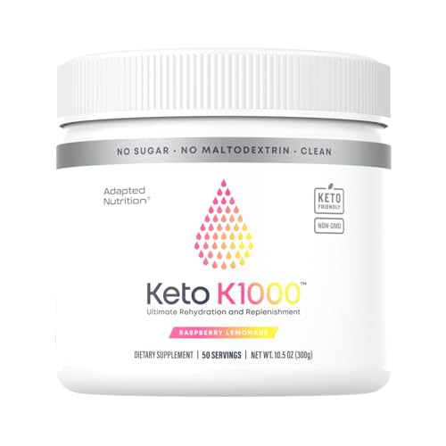 Hi-Lyte Keto K1000 Electrolyte Powder | Raspberry Lemon | Hydration Supplement Drink Mix | Boost Energy & Beat Leg Cramps | No Sugar, No Maltodextrin | 50 Servings