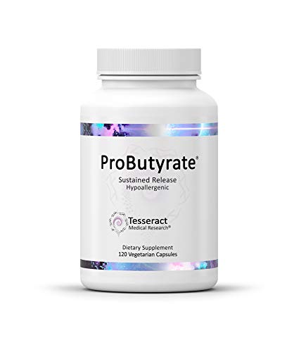 Tesseract Medical Research ProButyrate Gut Health Supplement, Butyric Acid Complex, Gastrointestinal Support Supplement, Helps Restore Balance to Stabilize Gut Microbiome, 600mg, 120 Capsules