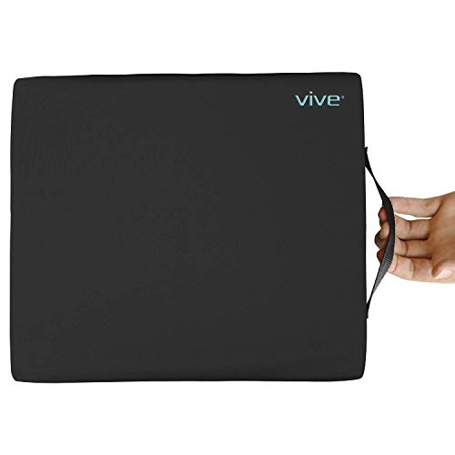 Vive Wheelchair Cushion - Gel Seat Pad for Coccyx, Orthopedic Back Support, Sciatica & Tailbone Pain Relief - Waterproof Cover + 4 Layer Foam Support and Comfort - for Pressure Sores and Ulcers