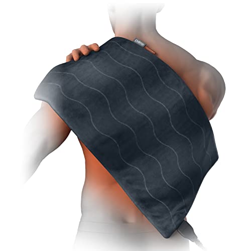 Pure Enrichment® PureRelief® Pro Far Infrared XL Heating Pad - Deeper Muscle Relief for Back, Neck, Shoulder, & Knee Pain in Athletes, 4 Heat Settings, Dry/Moist Heat, 12” x 24” Extra-Large Size