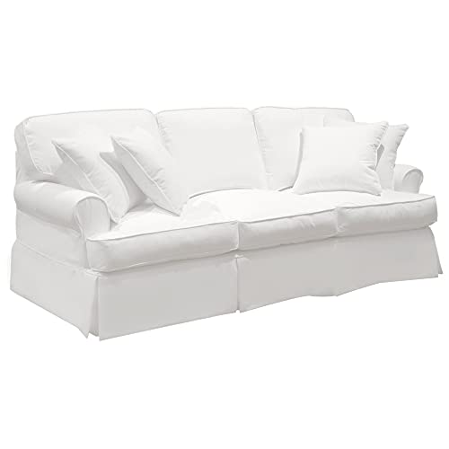 Sunset Trading SU-117600SC-423080 Horizon Sofa - Slip Cover Set Only -Removeable Cover, Warm White