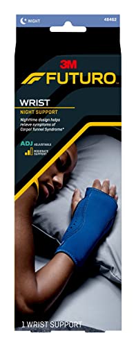 FUTURO Night Wrist Support, Helps Provide Nighttime Relief of Carpel Tunnel Symptoms, Breathable, One Size