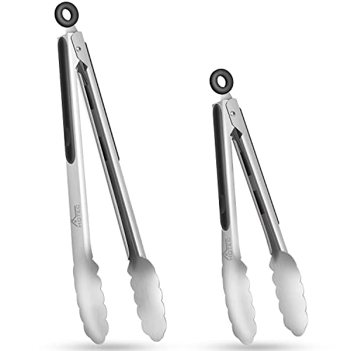 Hotec Stainless Steel Kitchen Tongs Set of 2 - 9