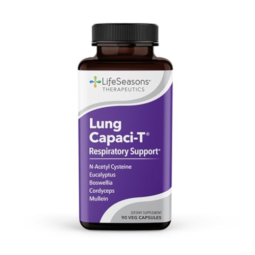 Lung Capaci-T - Respiratory Support Supplement - CoQ10, N-Acetyl Cysteine, Boswellia, Eucalyptus, Mullein, Green Tea, Nettle & Peppermint - Increases Oxygen Capacity & Reduces Mucus - 90 Capsules