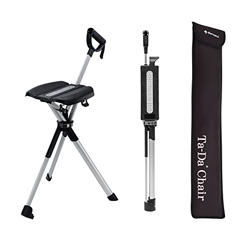 STEP2GOLD Ta-Da Chair Series 2- Portable Walking Stick, Cane with Seat, Foldable Chair, Hiking Stick, for Camping, Hiking, Lightweight Aluminum, Easy Carry, Anti-Slip (34.2