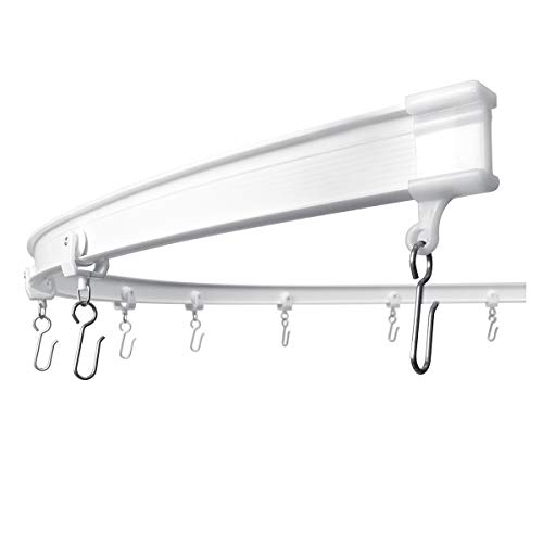 KXLife Flexible Bendable Curved Ceiling Curtain Track, Curtain Track Ceiling Mount, RV Curtain Track, Curtain Rail (8 ft)