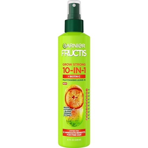 Garnier Fructis Grow Strong Thickening 10-in-1 Spray, Biotin-C, 8.1 Fl Oz, 1 Count (Packaging May Vary)