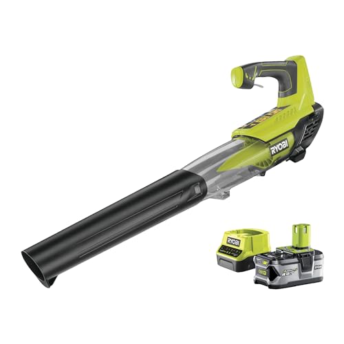 RYOBI ONE+ 100 MPH 280 CFM Variable-Speed 18-Volt Lithium-Ion Cordless Jet Fan Leaf Blower 4Ah Battery and Charger Included