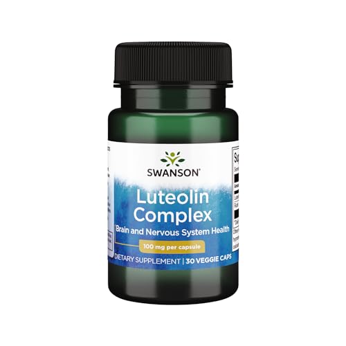 Swanson Luteolin Complex w/Rutin - Brain Support Supplement Promoting Memory, Mood & Cognitive Health - Natural Formula to Help Maintain Nervous System - (30 Veggie Capsules)