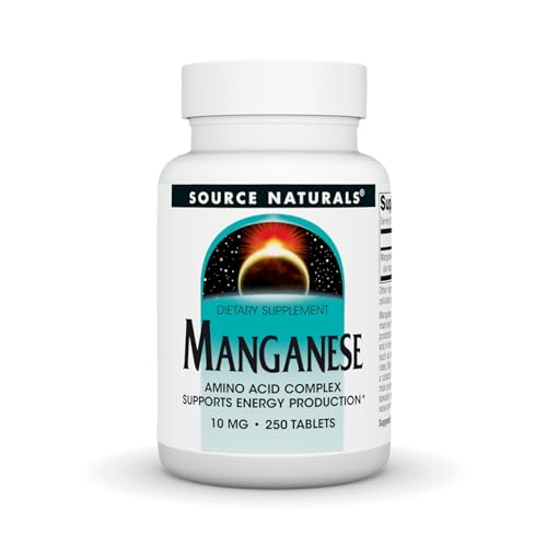 Source Naturals Manganese, Amino Acid Chelate - Supports Energy Production - 250 Tablets