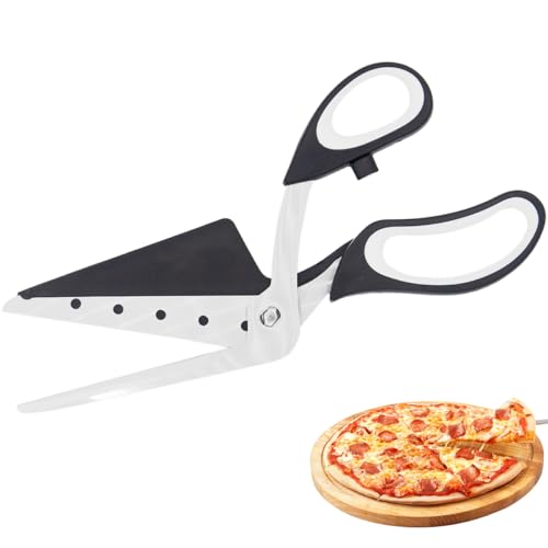 Pizza Scissors Cutter Stainless Steel Pizza Spatula Slicer Pizza Cutter with Soft Grip Handle