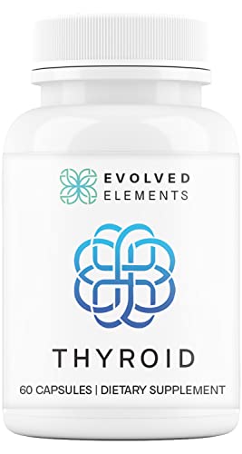 Evolved Elements Raw Grass-Fed Desiccated Bovine Thyroid - Thyroid Support for Women - Energy & Metabolism Support - New Zealand Sourced, Non-GMO, 60 Capsules