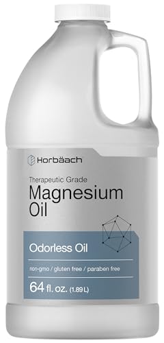 Magnesium Oil | 64 fl. oz | Therapeutic Grade | Vegetarian, Non-GMO, Gluten Free, and Paraben Free Odorless Formula | by Horbaach