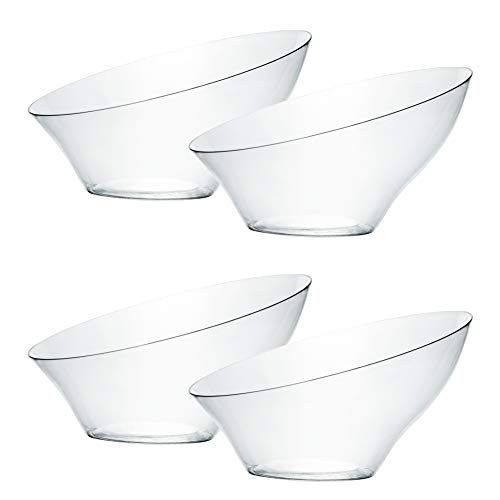 PLASTICPRO Disposable Angled Plastic Bowls Round Small Serving Bowl, Elegant for Party