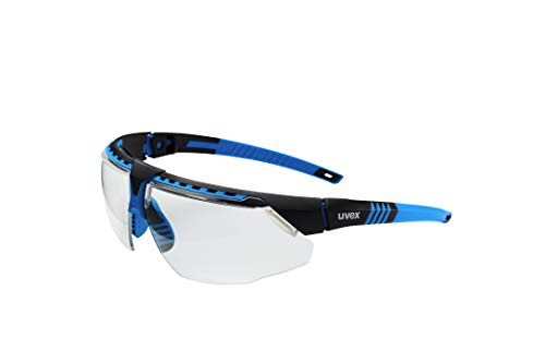 Honeywell Uvex Avatar Safety Glasses, Blue Frame with Clear Lens & HydroShield Anti-Fog Coating (S2870HS)