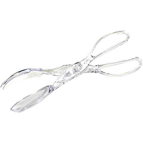 Chef Craft Premium Salad Scissor Tongs, 11 inches in length, Clear