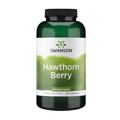 Swanson Hawthorn Berries Supplement | Supports Blood Pressure & Heart Health 250 Capsules, 565 mg Each Hawthorne Berry Pills