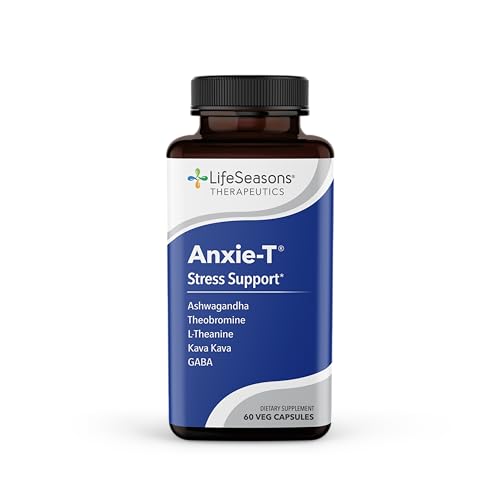 Anxie-T - Stress Relief Supplement - Supports Mood & Mental Focus - Feel Calm and Relaxed - Eases Tension & Nervousness - Ashwagandha, Kava Kava, GABA & L-Theanine - 60 Capsules