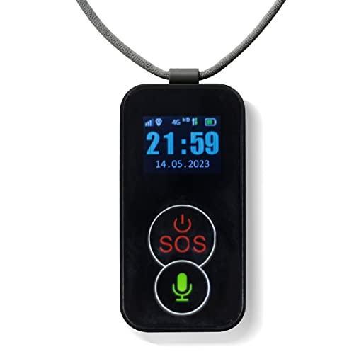 Smart Med Alert - Elderly Cellular Medical Alert Device | Wearable Panic Button Necklace | Medical Alert Systems for Seniors | Water Resistant with Built-in Fall Detection for Better Quality of Life