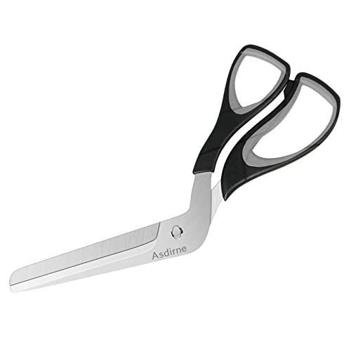 Asdirne Pizza Scissors, Pizza Cutter with Ultra Sharp Detachable Blade and Ergonomic Soft Grip, 10.3Inch, Black&Grey