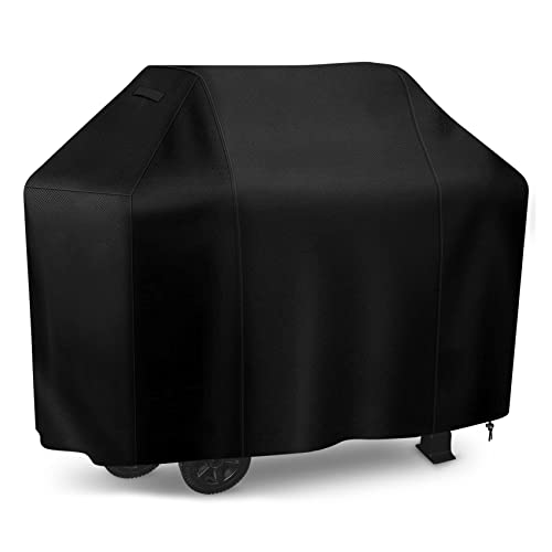 Grill Cover 58 inch, iCOVER Waterproof BBQ Gas Grill Cover, Polyester Easy On/Off, Dustproof Fade Resistant for Weber Char-Broil Nexgrill and More Grills